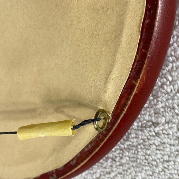 Vintage Handmade “What’s Cooking” Cross Stitch Wall Art W Round Red Brown Frame - Picture 5 of 10